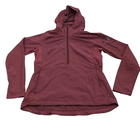 Kuhl‎ Traverse Pullover Jacket M Burgundy Half Zip Softshell Jacket Activewear