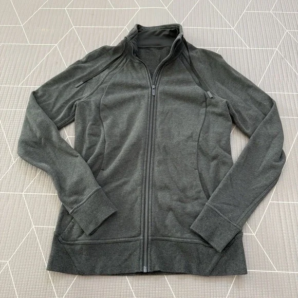 Lululemon Huddle & Hustle Jacket Size 10 Heathered‎ Camo Green LW4AVDS