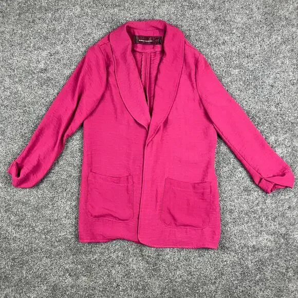 Code Mode Jacket Womens‎ XS Fuchsia Pink Lightweight Open Blazer Pocket Relaxed