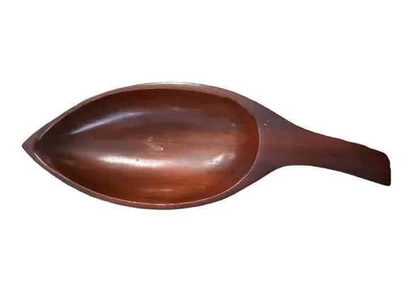 Caribcraft West Indian Mahogany hand-carved serving dish nut bowl table decor