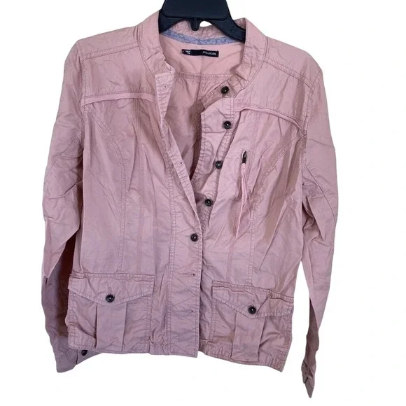 Maurices Lightweight Cotton Jacket Pale‎ Mauve Pockets (Size L)