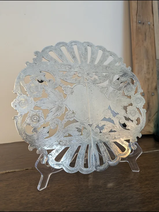 Wallace Expandable Silver Trivet Art Nouveau Design