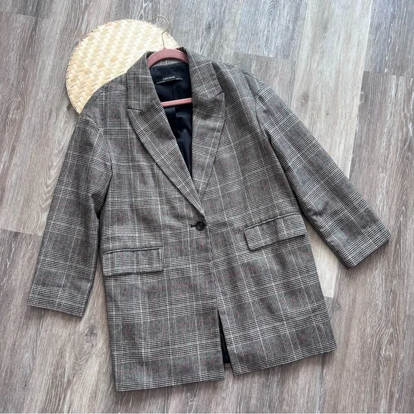 Zara wool oversized blazer‎ coat plaid