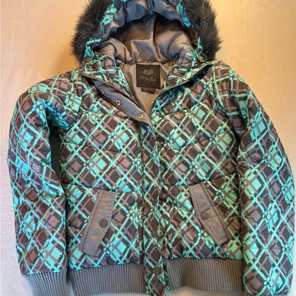 Fox Racing‎ Girls Coat Turquoise, Gray And Black Size Medium