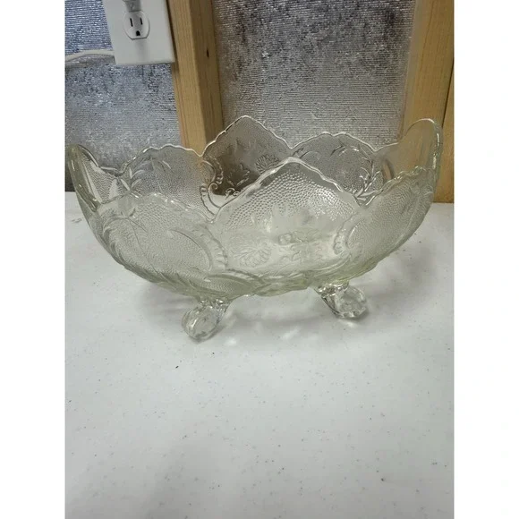 Vintage Jeanette Lombardi Footed Clear Serving/Candy Dish 11