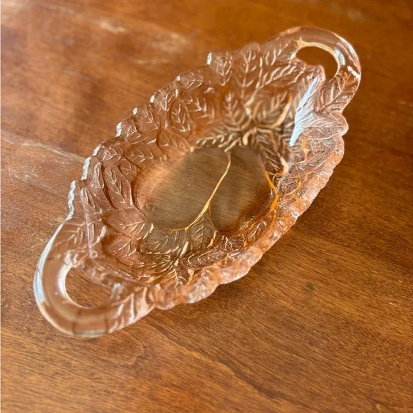 vintage Indiana Glass pink depression glass relish dish Sweet Pear pattern