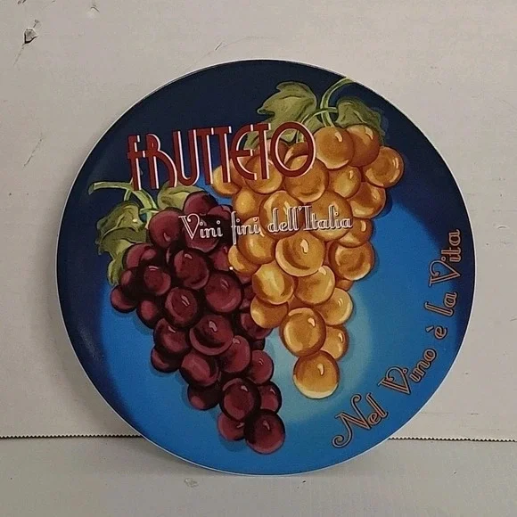 Pottery Barn Wine Bar Vilforte Grape Bunches Salad / Dessert Plate 8