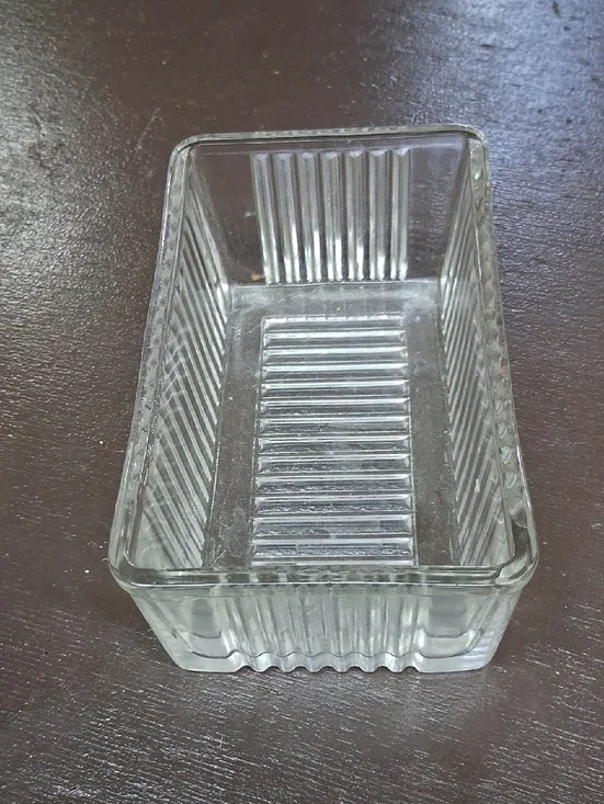 Vintage Glass Butter Dish- Anchor‎ Hocking
