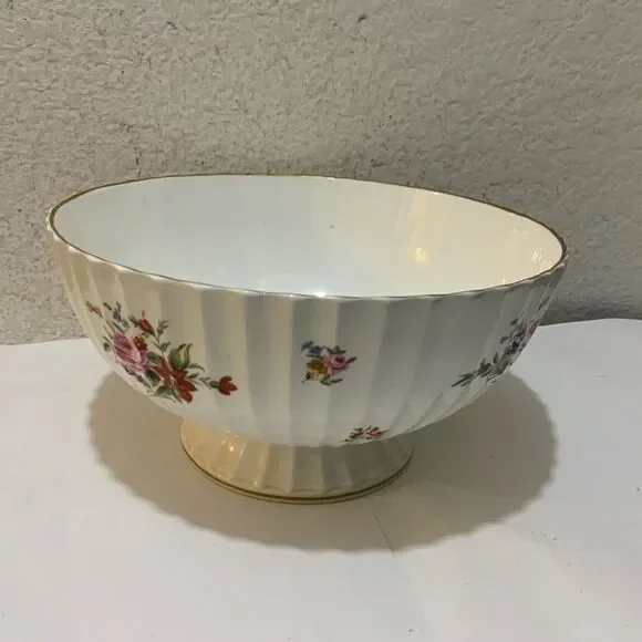 Royal Worcester Witley Garden Centerpiece Large Fruit Bowl Footed Flowers