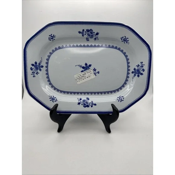 Copeland Spode Gloucester Oval Serving Platter Blue Flowers 12
