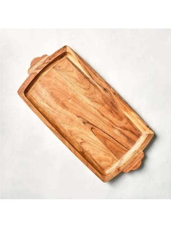 Hearth & Hand with Magnolia Large Wood Serving Tray Target Rustic w/ Handles