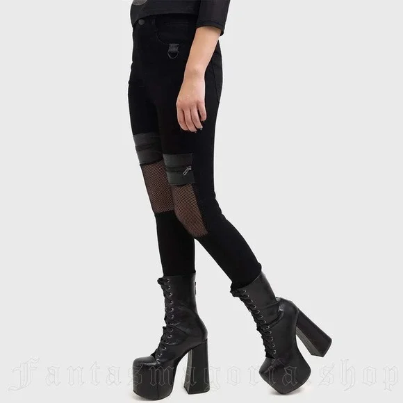 Killstar onyx side‎ black skinny jeans