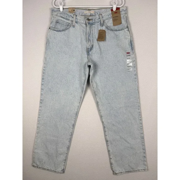 NEW Levi's 94 Baggy Jeans Womens 32x31 Light Blue Acid Wash Straight A3510-0034