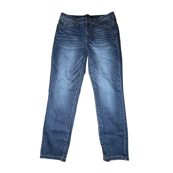 Judy Blue Angie Ankle Jeans Women's Size 30 Dark Blue Wash Relaxed Fit Mid Rise