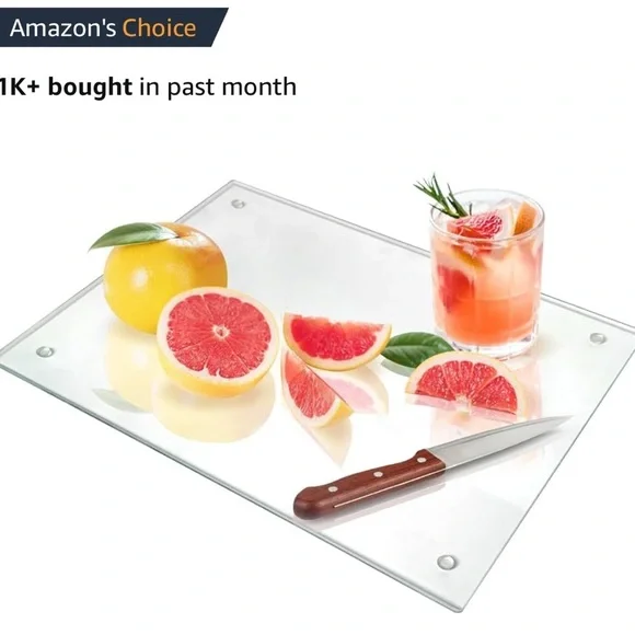 NEW- tempered glass, cutting board  Perfect for‎ charcuterie, nonskid feet