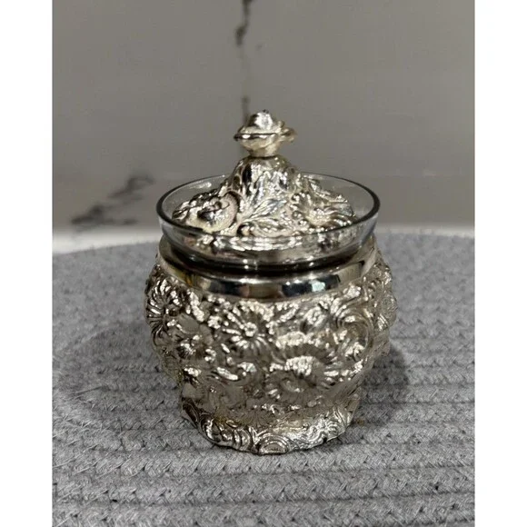 Vintage Harrison Fisher HF-0918 Silver Plated Sugar Bowl Condiment Jar