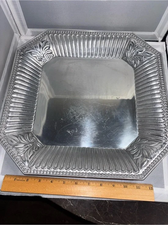 Lenox Butler's Pantry 14.5 Inch Square Aluminum Serving Platter Tray