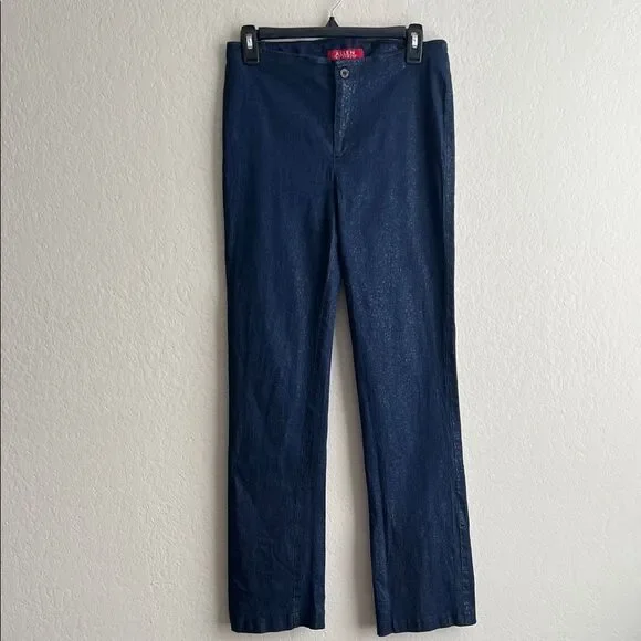 ABS by Allen Jeans Clean Front Dark Wash with Black Shiny Speckles in Size 12