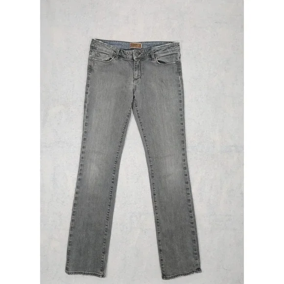 Paige Jeans Women 28 Tall Long Blue Heights Straight Leg‎ Grey Whisker Vtg  Y2K