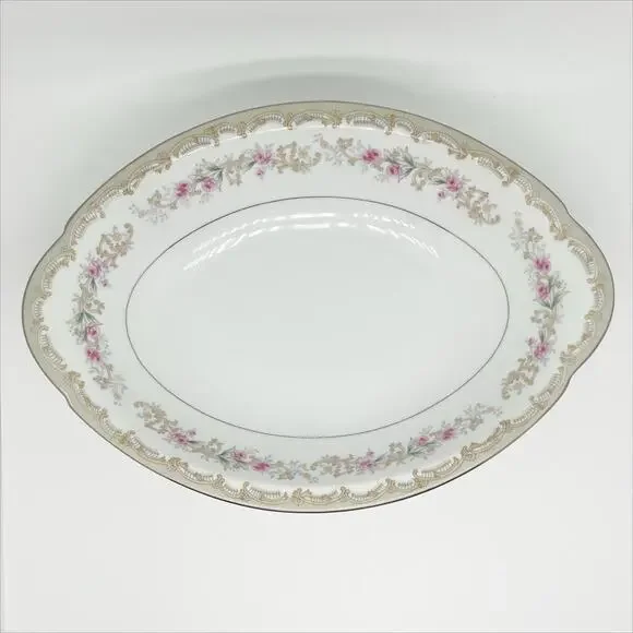 Meito China Kenwood Japan Oval Vegetable Serving Bowl Floral Pattern
