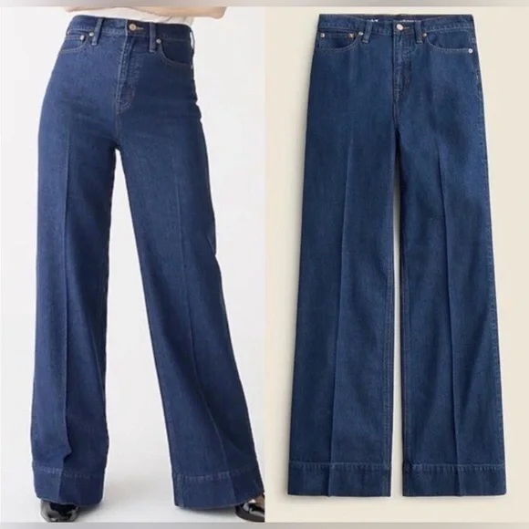 J. Crew Wide Leg Trouser Jeans, Size 25P