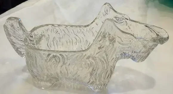 Vintage LE Smith Company 1930s Scottish (scottie) Terrier Pressed Glass Creamer