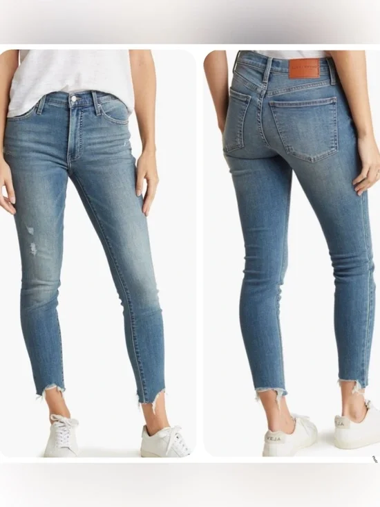 Lucky Brand Jeans Women’s 28 Blue Bridgette High-Rise Cropped Skinny Raw Hem
