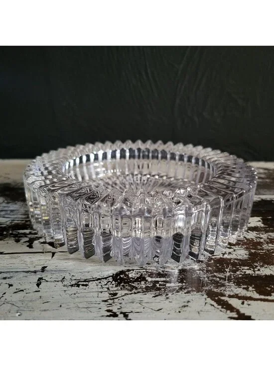Vintage Mikasa Diamond Fire Wine Bottle Coaster, Pillar Candle Holder