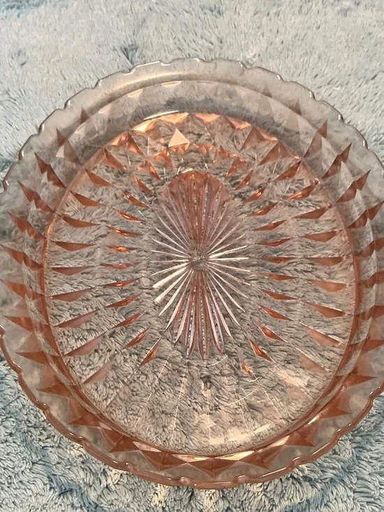 Jeannette Glass Company Windsor Pink Depression Serving Platter