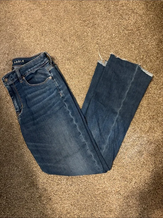 American Eagle Outfitters Dark Blue hi Rise Skinny Kick Jeans
