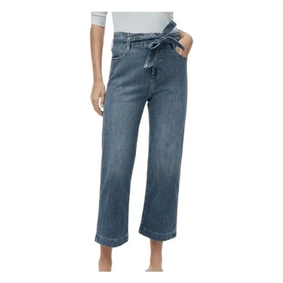 J. Crew‎ Paper-Bag Jean Blue Medium Wash Denim High Rise Cropped 29