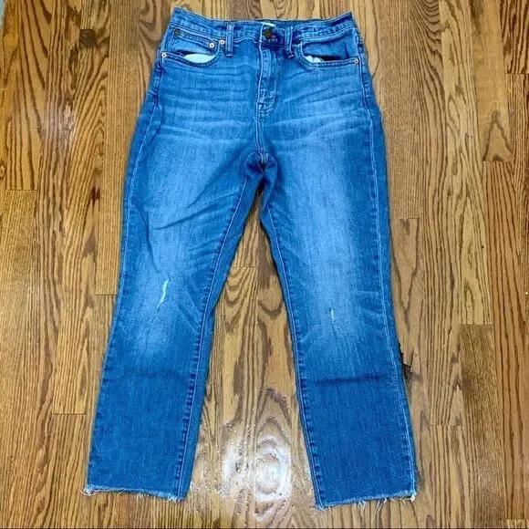 Madewell The Hi-Rise Slim Crop Boy Jeans fringe