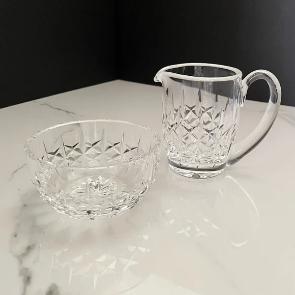 Large Sugar Creamer SET - Kerry Pattern by Waterford Crystal