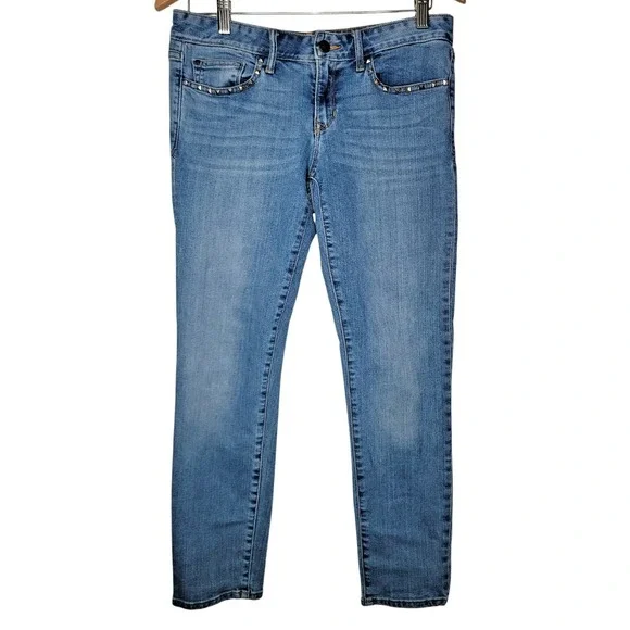 Gap 1969‎ Size 28 Always Skinny Low Rise Blue Jeans Pants Studded