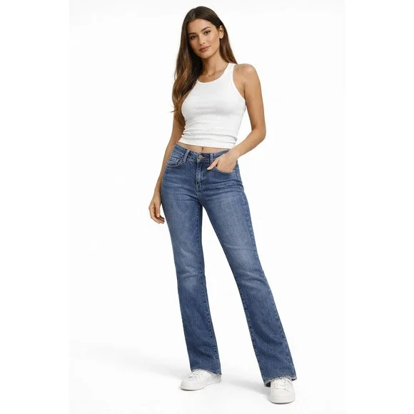 SO Low Rise Bootcut Jeans Size 3 / 26W Medium Wash‎ Stretch Denim