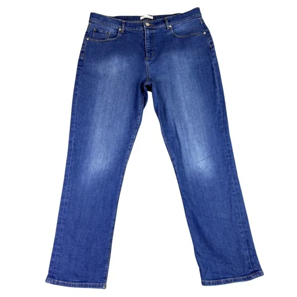 LOFT‎  Womens 14 36x29 The Girlfriend Straight Leg Blue Jeans Stretch Casual