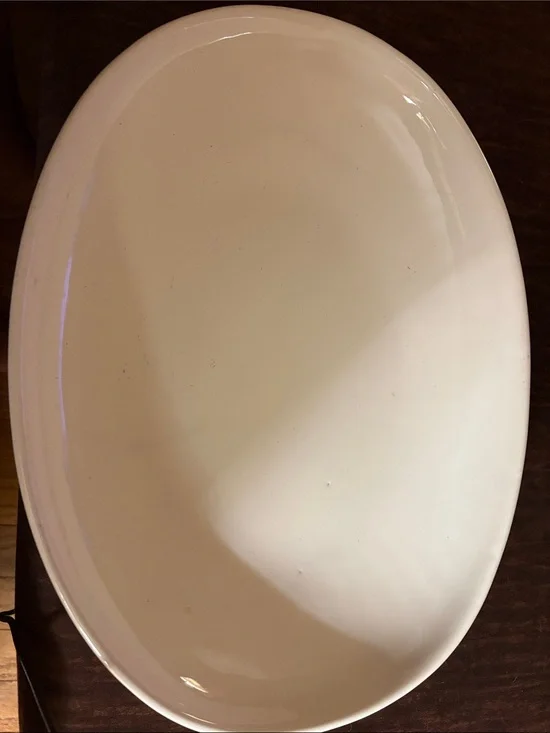Haeger #293 Cream Oval Ceramic Serving Platter - Home Dining 15 1/4 x 11 1/4 in.