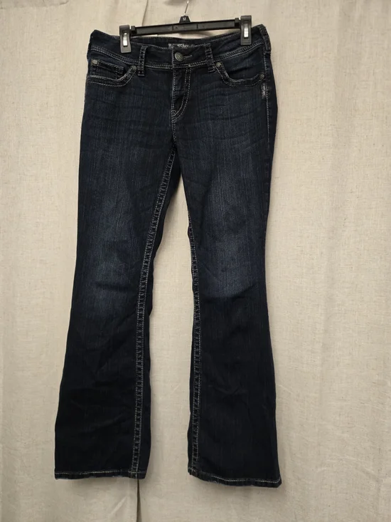 Silver Jeans Suki Surplus Bootcut Jeans Women's W30 L32 Dark Wash Flap Pockets