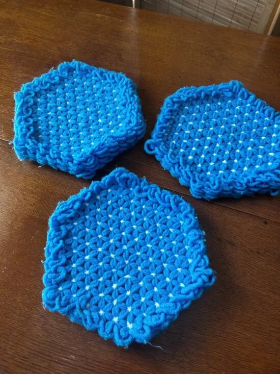 handmade crochet knit trivet/pot rest