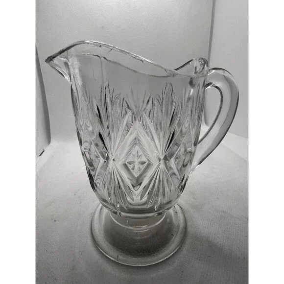 Toscany Hand Cut Clear Lead Crystal Creamer Pitcher Western Germany