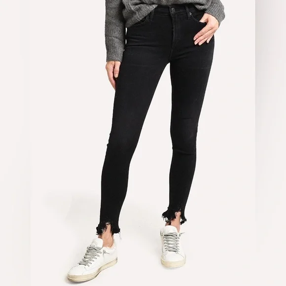AGOLDE Sophie Crop High Rise‎ Black Denim Jeans Size 29