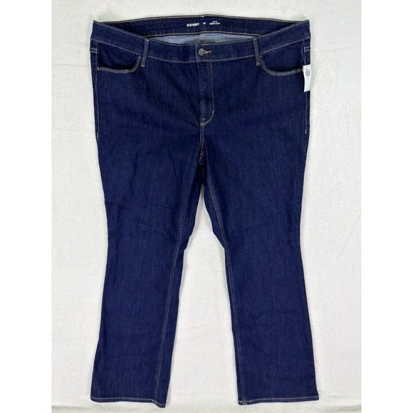 New Old Navy Jeans Womens 22 Plus Blue‎ Dark Wash Mid Rise Wow Bootcut Stretch