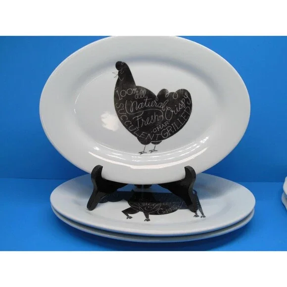 Crate & Barrel Oval Plates Platters 11 .5