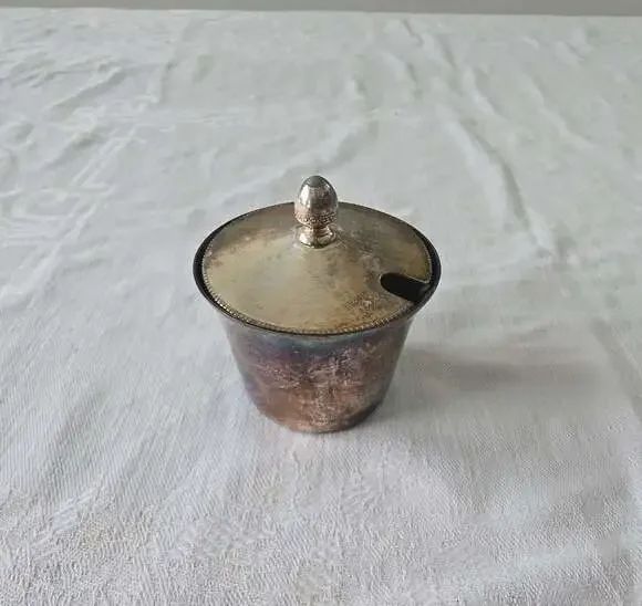 Vintage Silver Plated Sugar Bowl with Lid