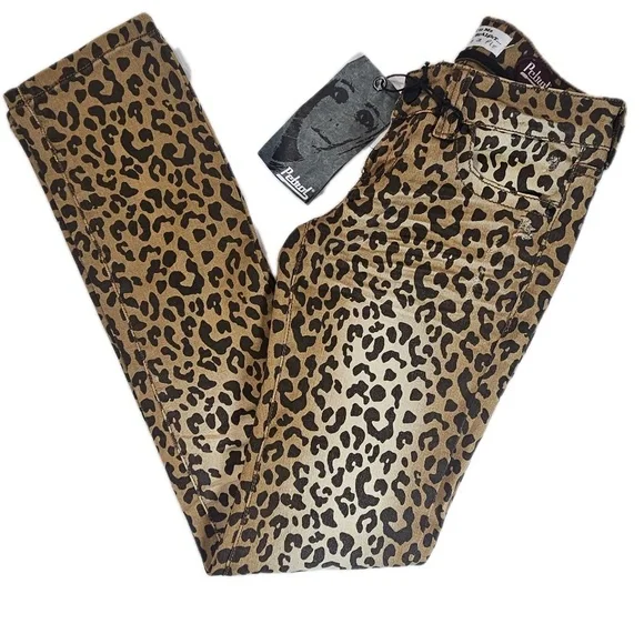 Petrol Jeans Womens 0 Animal Print Leopard Skinny Fit‎ Stretch Denim Chic Pants