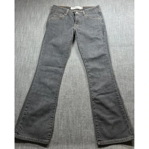 Levi's 318 Women Superlow Bootcut Gray Jeans Low Rise 5‎ J  S Stretch Y2K