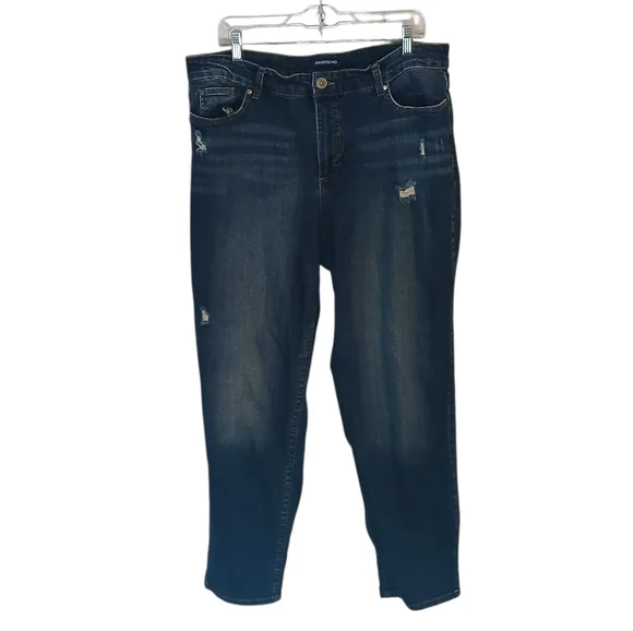 Bandolino Mandie Slim Dark Wash Distressed Jeans Size 18
