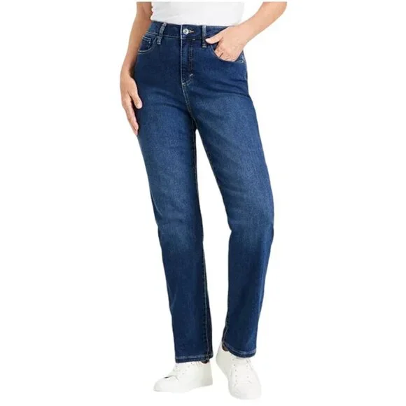 Style & Co. Straight Leg High Rise Tummy Control Jeans, 18