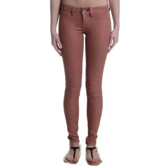 Janice Ultra Skinny Stretch Jeans Coated Denim