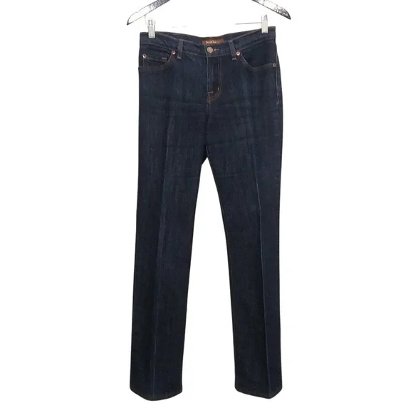 David Kahn Women Dark Wash Indigo Bootcut Jeans Size 4 Made in USA‎ Creased Leg
